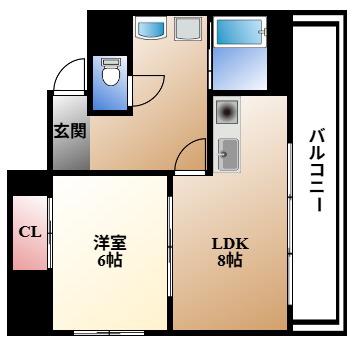 K-POINT-BLDG(1DK/4階)の間取り写真
