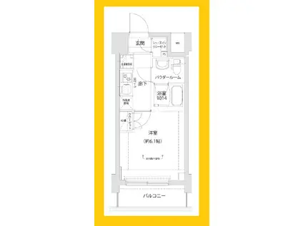 RELUXIA横濱反町(1K/10階)の間取り写真