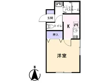 信開セルーラ開発I(1K/2階)の間取り写真