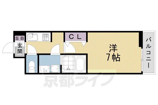 プログレスVI番館(1K/1階)の間取り写真