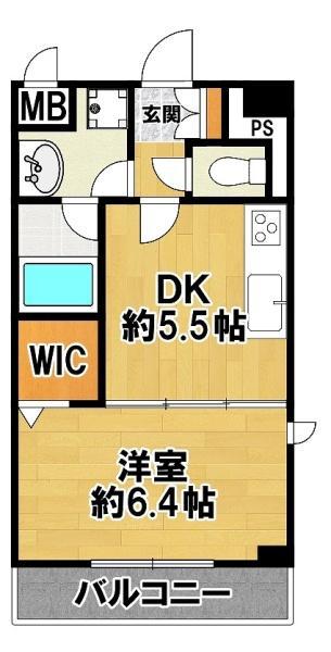 コンフォータブルハウス木元(1DK/1階)の間取り写真