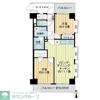 NICアーバンハイム木場公園(2LDK/3階)の間取り写真