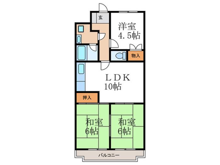 ニューシャトー長岡(3LDK/3階)の間取り写真