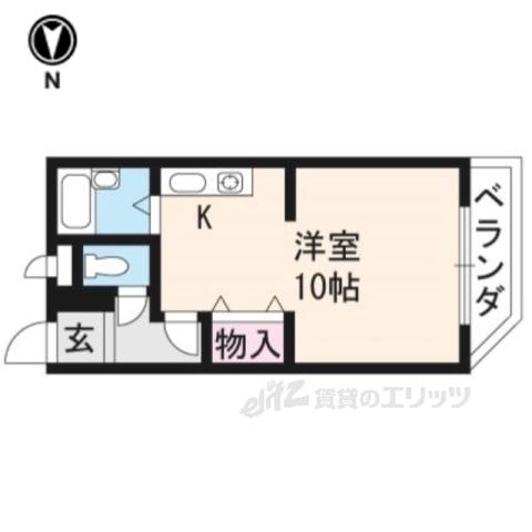 ファルコン(1K/1階)の間取り写真