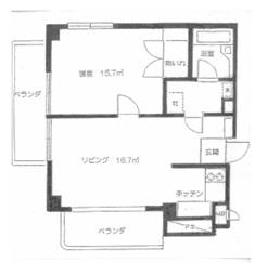 赤坂桧町公園アーバンライフ(1LDK/5階)の間取り写真