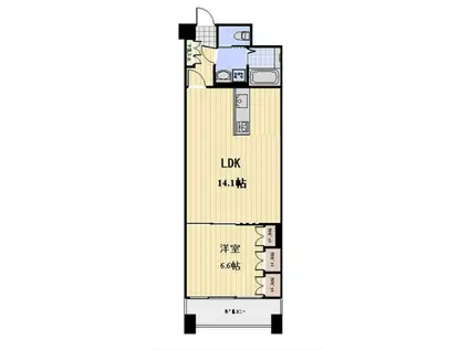 グランカーサ浅草(1LDK/3階)の間取り写真