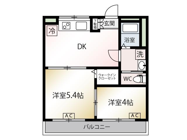 戸塚ハイツ(2K/10階)の間取り写真