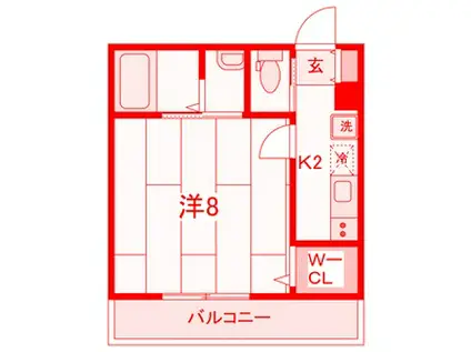 VILLAGE磯子(1K/2階)の間取り写真