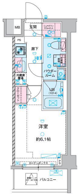 GENOVIA谷塚(1K/3階)の間取り写真