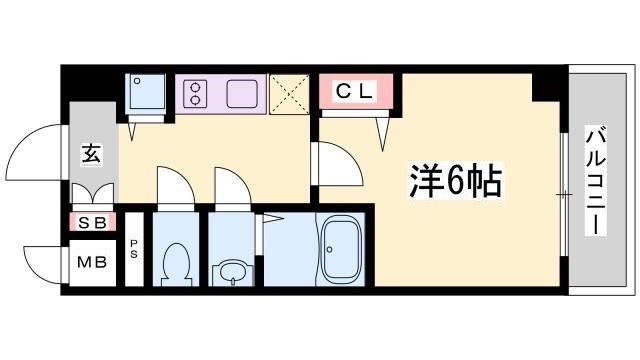 ファステート神戸アモーレ(1K/8階)の間取り写真