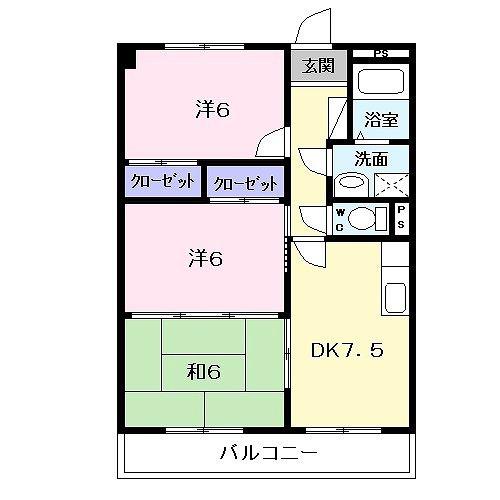 ラフィネ・ドミール(3DK/3階)の間取り写真