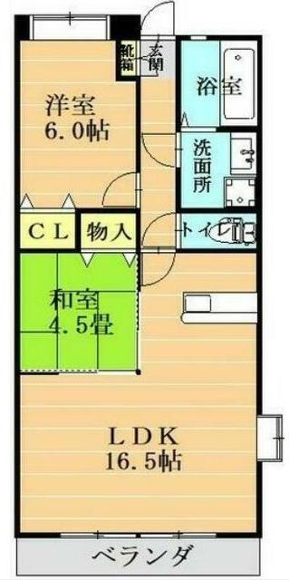 ファミーユ・レーヴ(2LDK/1階)の間取り写真