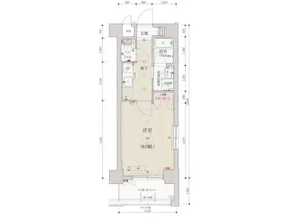 ベラジオ雅び四条通II(1K/3階)の間取り写真