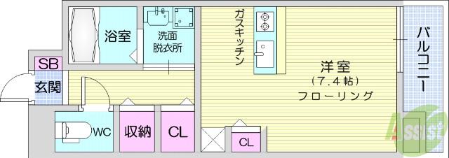 エクセレントジール5(ワンルーム/3階)の間取り写真