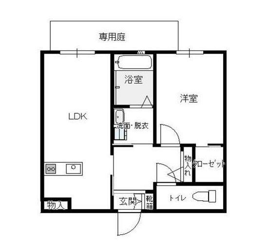 シティパル荏隈A棟(1LDK/1階)の間取り写真