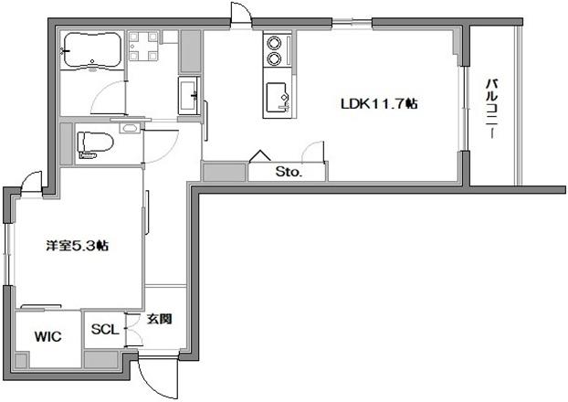レジェンド(1LDK/2階)の間取り写真