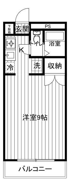 H.SマンションI(ワンルーム/2階)の間取り写真