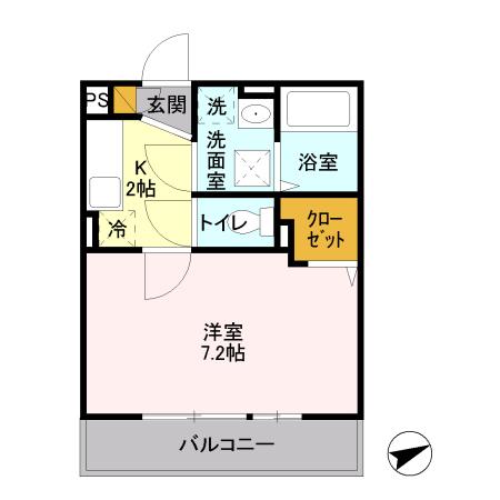 セジュールウィステリア(1K/2階)の間取り写真