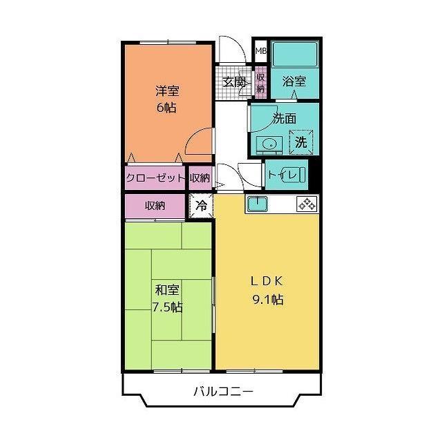 セレーノU(2LDK/3階)の間取り写真