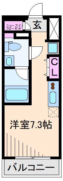 クラリッサ新綱島(ワンルーム/4階)の間取り写真