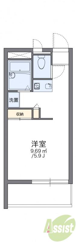 レオパレスキッショー(1K/2階)の間取り写真