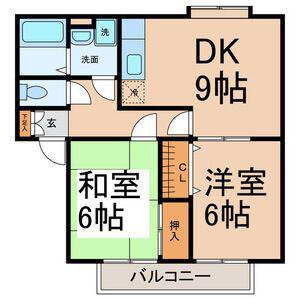 クエルカス(2DK/2階)の間取り写真