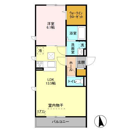 CASA COMFORT A(1LDK/1階)の間取り写真