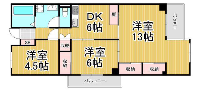 ハイツセピア(3DK/2階)の間取り写真