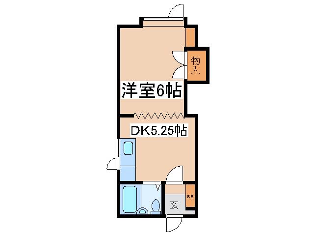 ラ・シエル芦野(1DK/1階)の間取り写真