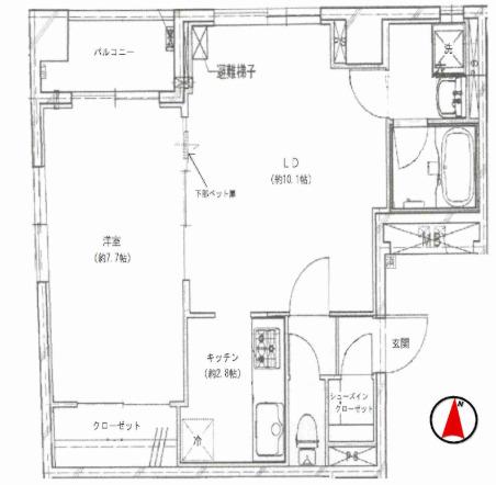 ドエル幸容(1LDK/3階)の間取り写真