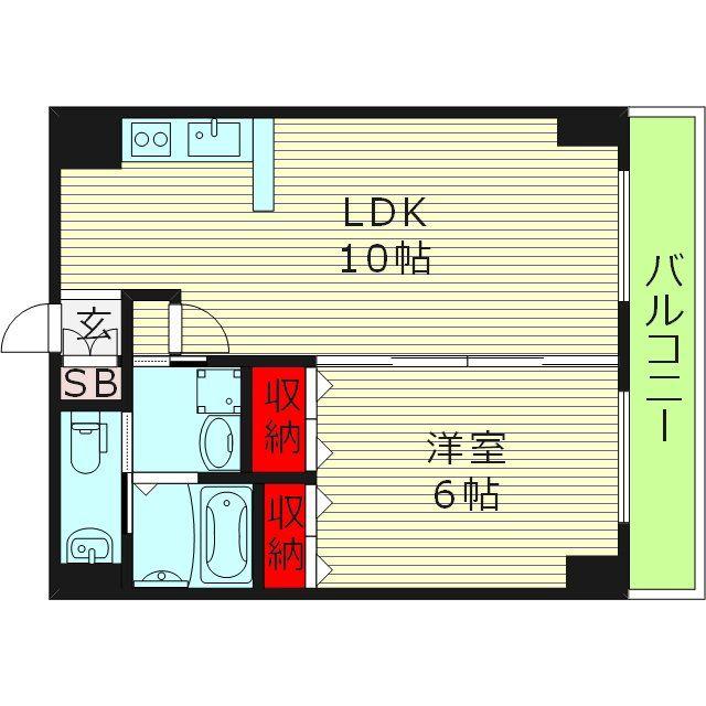 グレイス今里(1LDK/2階)の間取り写真