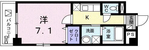 ジェン・ルー(1K/2階)の間取り写真
