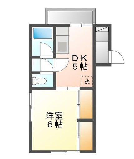 コーポ北安東(1DK/2階)の間取り写真
