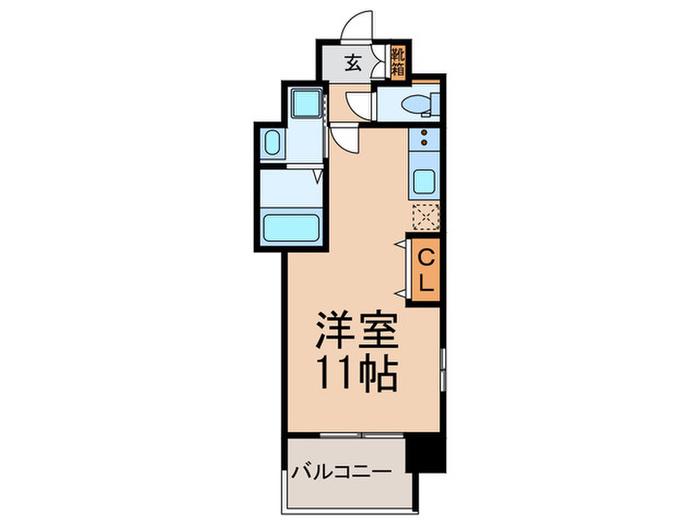 FRONT FIELD 天王寺(ワンルーム/6階)の間取り写真