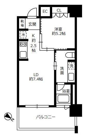 THE ROPPONGI TOKYO SUPERIOR RESIDEN(1LDK/4階)の間取り写真
