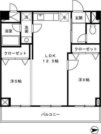 リブイル(2LDK/5階)の間取り写真