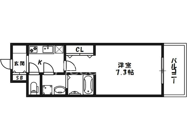 LA DOUCEUR西天満(1K/2階)の間取り写真