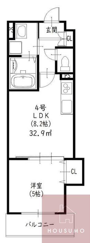 クリエオーレ箕輪(1LDK/3階)の間取り写真