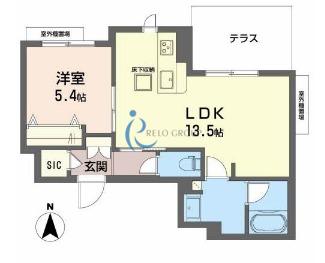 シャーメゾン ルミエール(1LDK/1階)の間取り写真