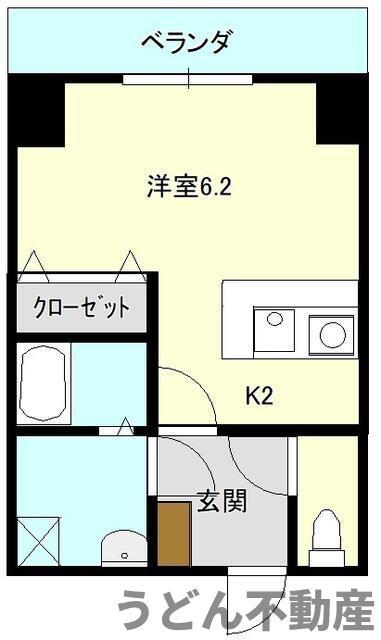 ドルフィン松縄(ワンルーム/6階)の間取り写真