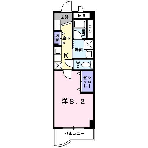 アクアメゾン(1K/4階)の間取り写真