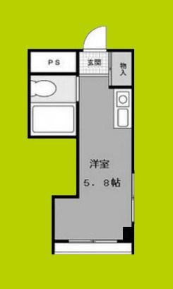 グリシーヌ弁天町(ワンルーム/6階)の間取り写真