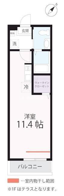 QUIET CRAB HOUSE 鶴見寺谷(1K/1階)の間取り写真
