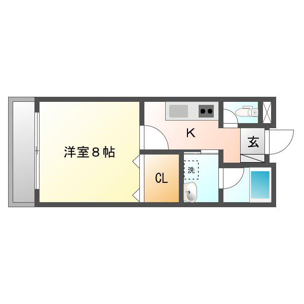 LAMAISONBONHEUR(1K/3階)の間取り写真
