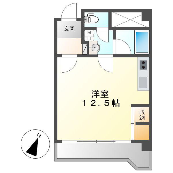 サンプラザ金山(ワンルーム/8階)の間取り写真
