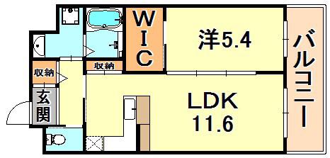グレイスガーデン(1LDK/3階)の間取り写真