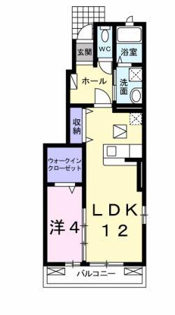 クレメントイースト(1LDK/1階)の間取り写真