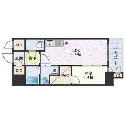 エステムコート名古屋新栄IVネスト(1DK/12階)の間取り写真
