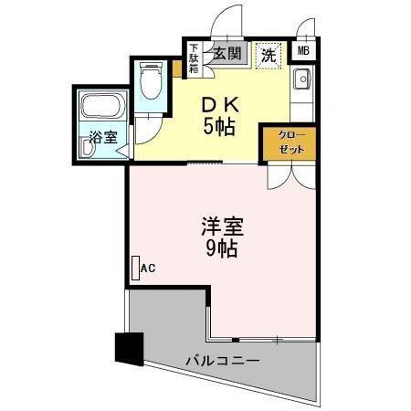 プライム21(1DK/3階)の間取り写真