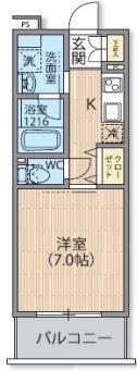 エクセラ塚口II(1K/1階)の間取り写真